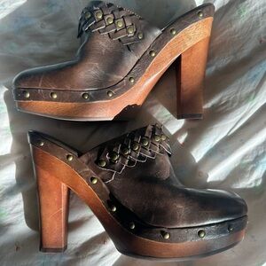 Ralph Lauren Women's Brown Leather Clogs